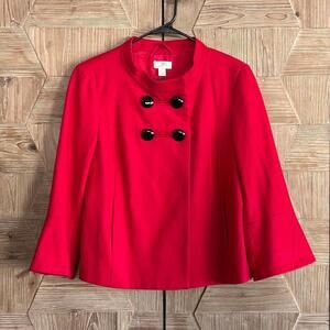 Ann Taylor LOFT Womens Pea Coat Red Size M Jacket Wool
